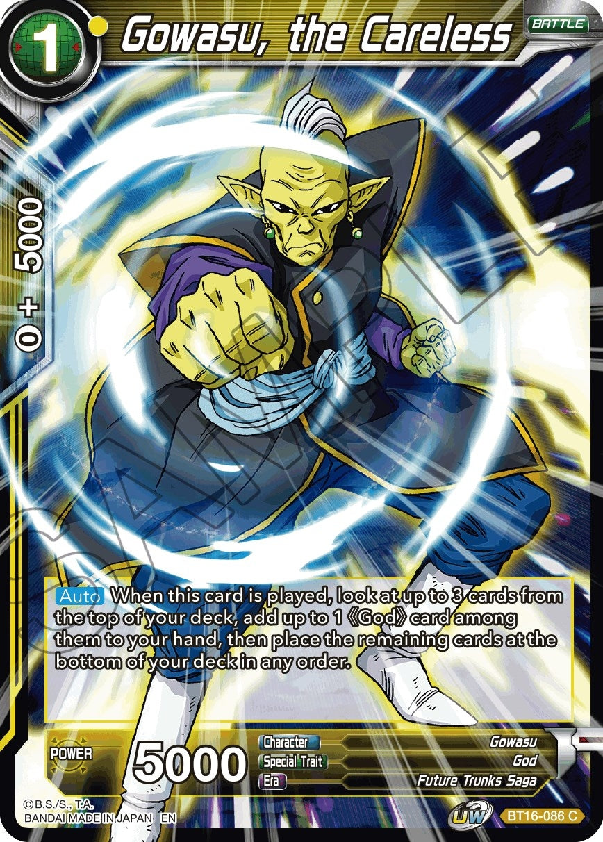 Image for Gowasu, the Careless (Realm of the Gods) (BT16-086) - Dragon Ball Super: Masters