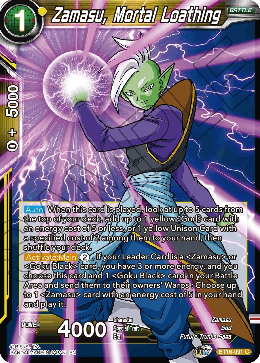 Image for Zamasu, Mortal Loathing (Realm of the Gods) (BT16-091) - Dragon Ball Super: Masters
