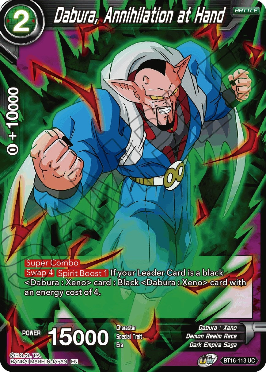 Image for Dabura, Annihilation at Hand (Realm of the Gods) (BT16-113) - Dragon Ball Super: Masters