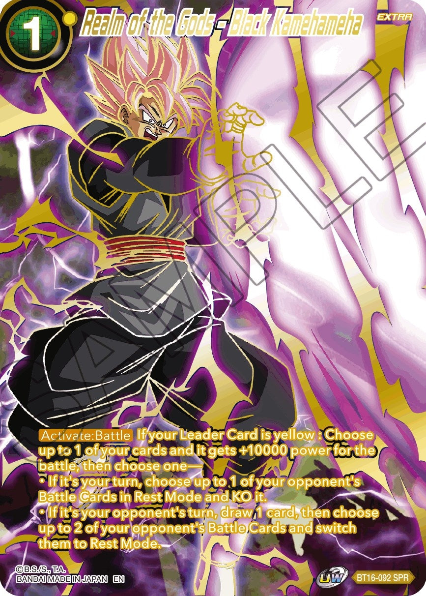 Image for Realm of the Gods - Black Kamehameha (SPR) (Realm of the Gods) (BT16-092) - Dragon Ball Super: Masters
