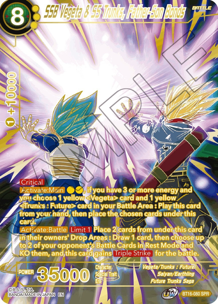 Image for SSB Vegeta & SS Trunks, Father-Son Bonds (SPR) (Realm of the Gods) (BT16-080) - Dragon Ball Super: Masters