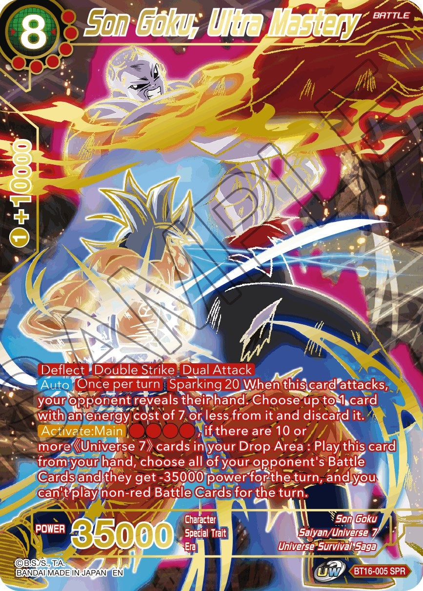 Image for Son Goku, Ultra Mastery (SPR) (Realm of the Gods) (BT16-005) - Dragon Ball Super: Masters