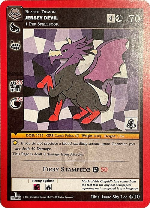 Image for Jersey Devil (Pin Club Cryptid Nation Mystery Collection) (Miscellaneous Promos) (4/10) - MetaZoo