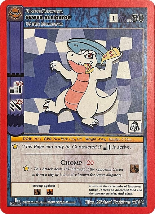 Image for Sewer Alligator (Pin Club Cryptid Nation Mystery Collection) (Miscellaneous Promos) (9/10) - MetaZoo