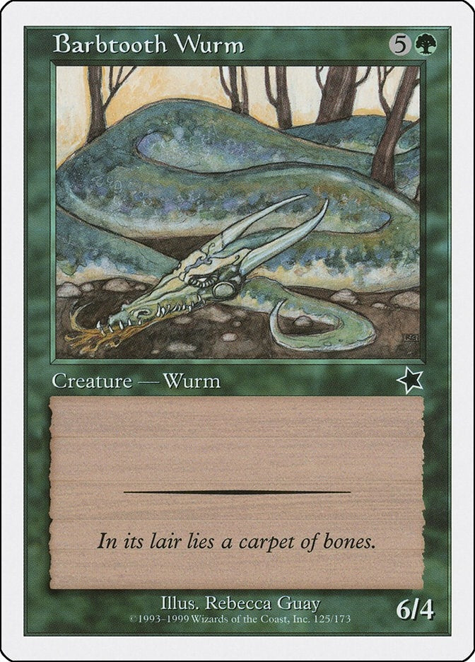 Image for Barbtooth Wurm (Starter 1999) (125) - Magic: The Gathering