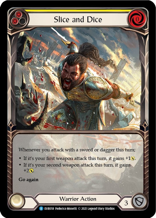 Image for Slice and Dice (Yellow) (Extended Art) (Everfest) (EVR058) - Flesh and Blood TCG