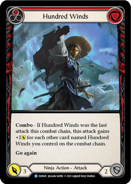 Image for Hundred Winds (Red) (Everfest) (EVR041) - Flesh and Blood TCG