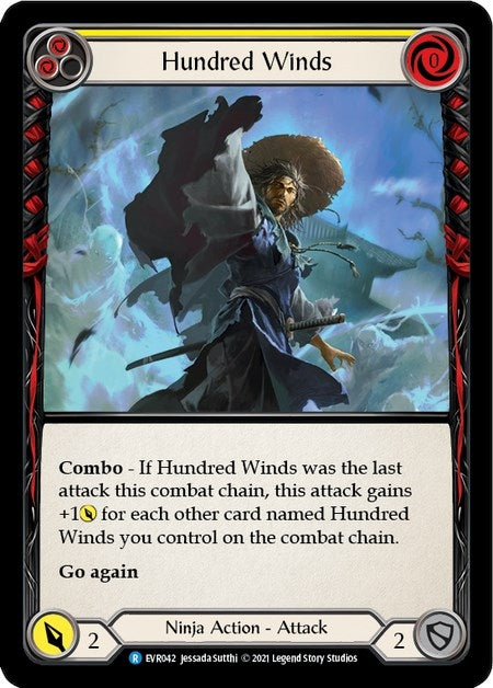 Image for Hundred Winds (Yellow) (Everfest) (EVR042) - Flesh and Blood TCG