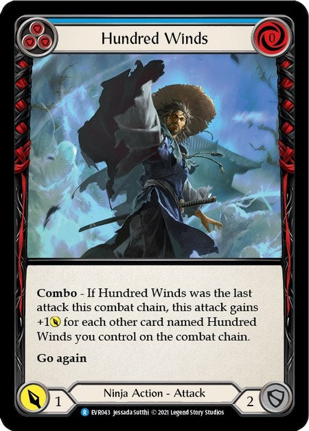 Image for Hundred Winds (Blue) (Everfest) (EVR043) - Flesh and Blood TCG