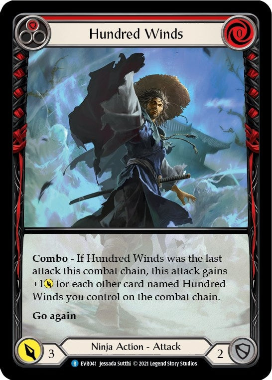 Image for Hundred Winds (Red) (Extended Art) (Everfest) (EVR041) - Flesh and Blood TCG