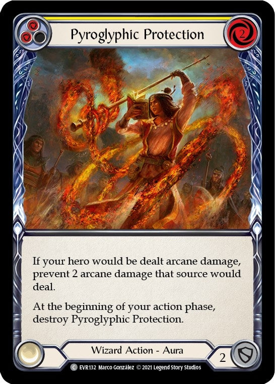 Image for Pyroglyphic Protection (Yellow) (Everfest) (EVR132) - Flesh and Blood TCG