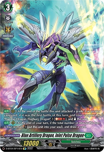 Image for Blue Artillery Dragon, Inlet Pulse Dragon (SP) (D-BT04: Awakening of Chakrabarthi) (D-BT04/SP14EN) - Cardfight Vanguard