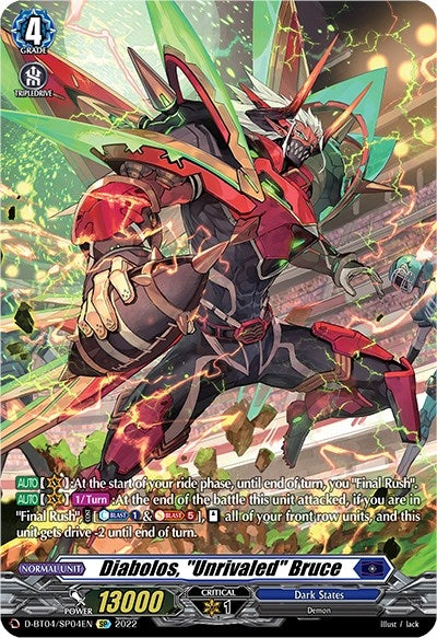 Image for Diabolos, "Unrivaled" Bruce (SP) (D-BT04: Awakening of Chakrabarthi) (D-BT04/SP04EN) - Cardfight Vanguard
