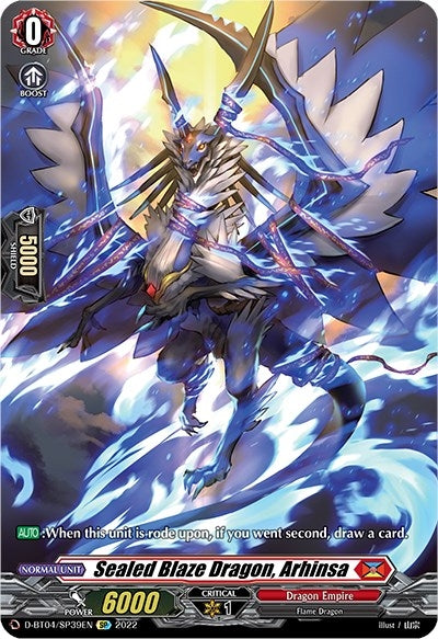 Image for Sealed Blaze Dragon, Arhinsa (SP) (D-BT04: Awakening of Chakrabarthi) (D-BT04/SP39EN) - Cardfight Vanguard