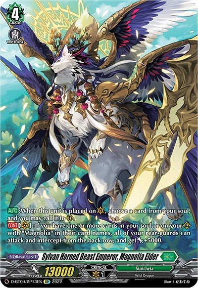 Image for Sylvan Horned Beast Emperor, Magnolia Elder (SP) (D-BT04: Awakening of Chakrabarthi) (D-BT04/SP13EN) - Cardfight Vanguard