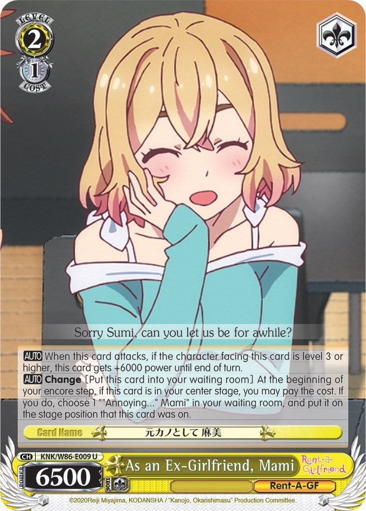 Image for As an Ex-Girlfriend, Mami (Rent-A-Girlfriend) (KNK/W86-E009 U) - Weiss Schwarz