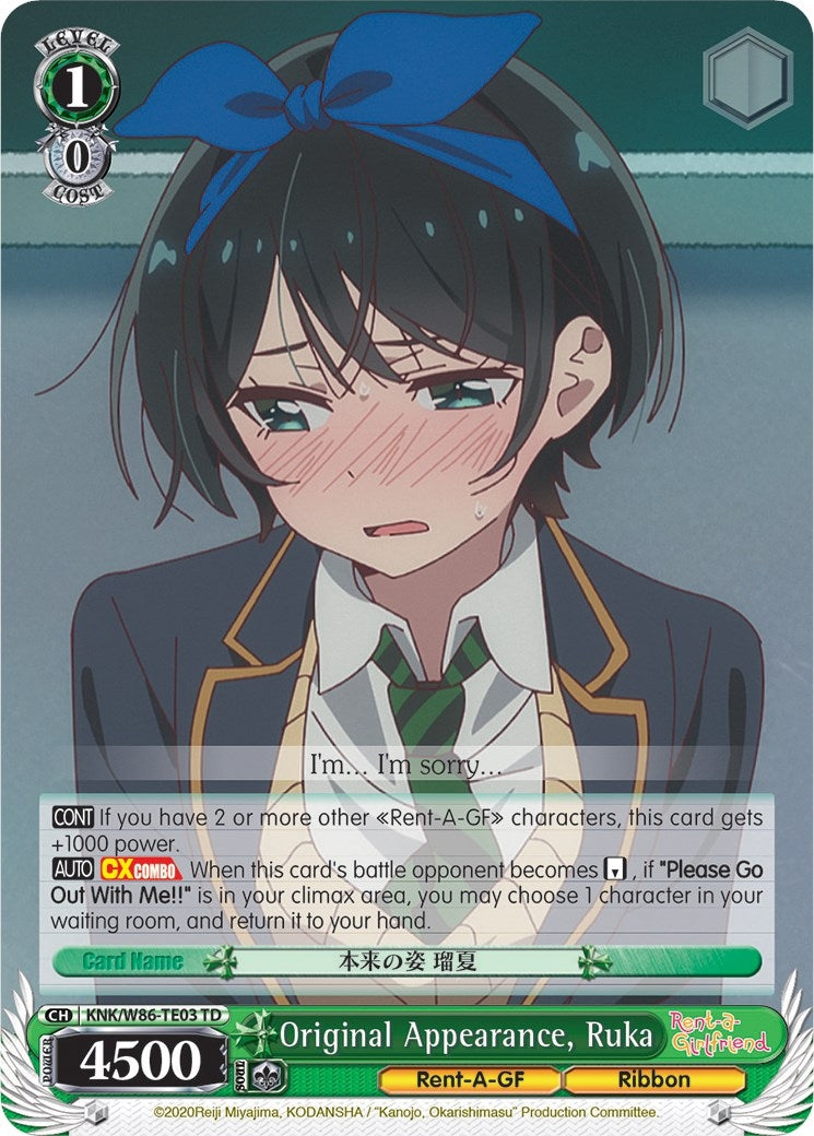 Image for Original Appearance, Ruka (Rent-A-Girlfriend) (KNK/W86-TE03 TD) - Weiss Schwarz