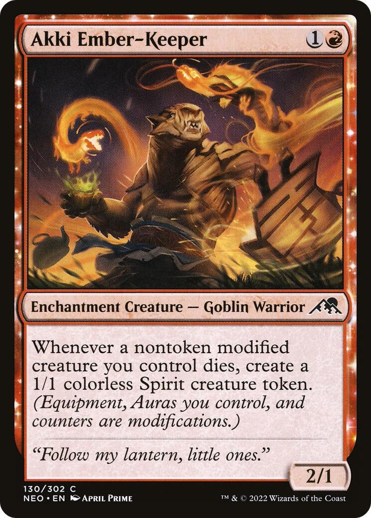 Image for Akki Ember-Keeper (Kamigawa: Neon Dynasty) (130) - Magic: The Gathering