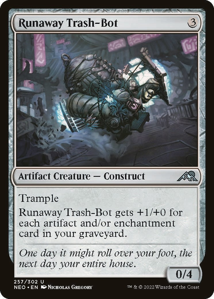 Image for Runaway Trash-Bot (Kamigawa: Neon Dynasty) (257) - Magic: The Gathering