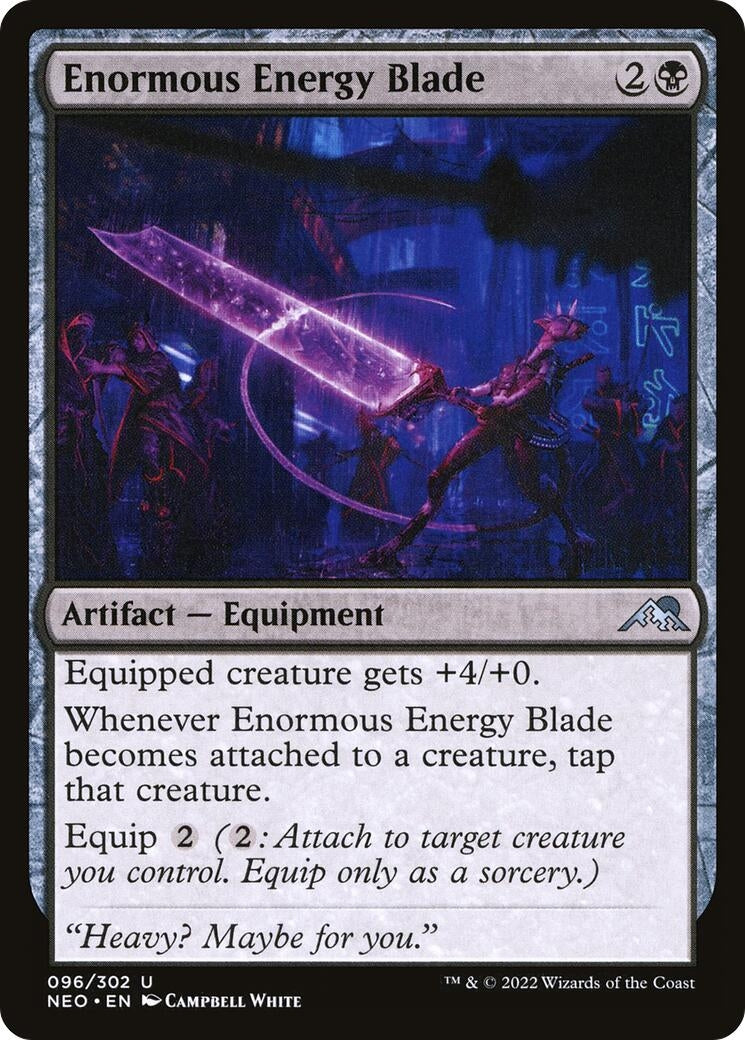 Image for Enormous Energy Blade (Kamigawa: Neon Dynasty) (96) - Magic: The Gathering
