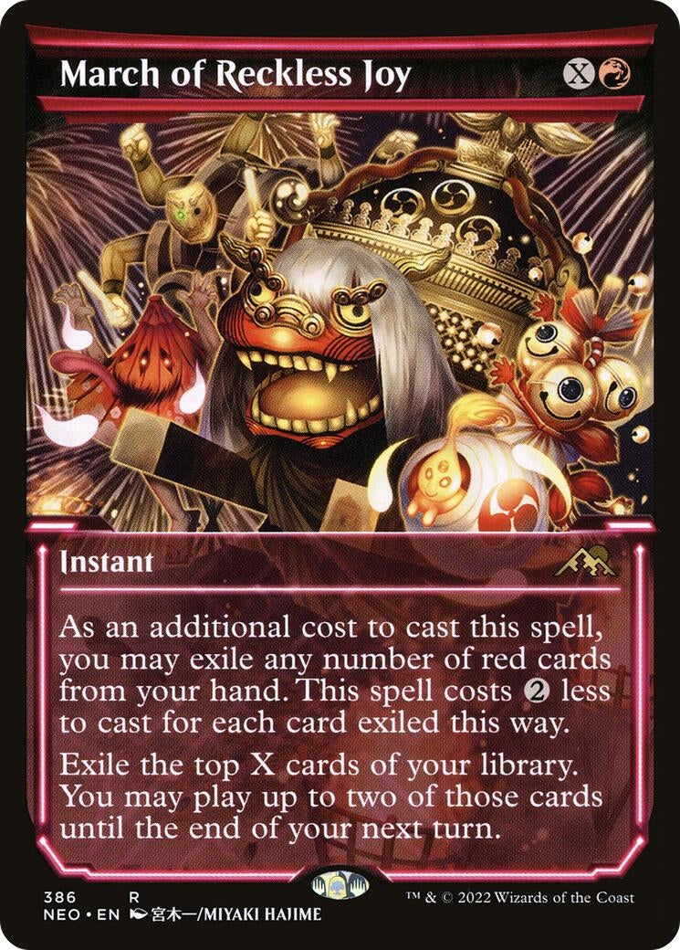 Image for March of Reckless Joy (Showcase) (Kamigawa: Neon Dynasty) (386) - Magic: The Gathering