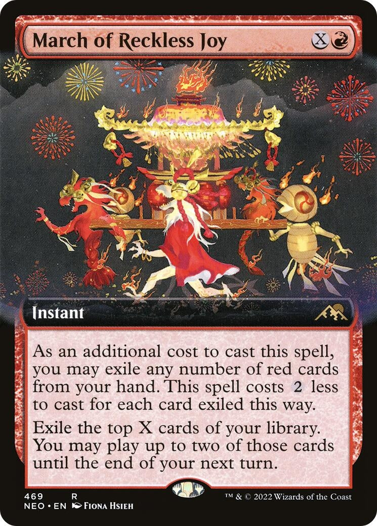 Image for March of Reckless Joy (Extended Art) (Kamigawa: Neon Dynasty) (469) - Magic: The Gathering