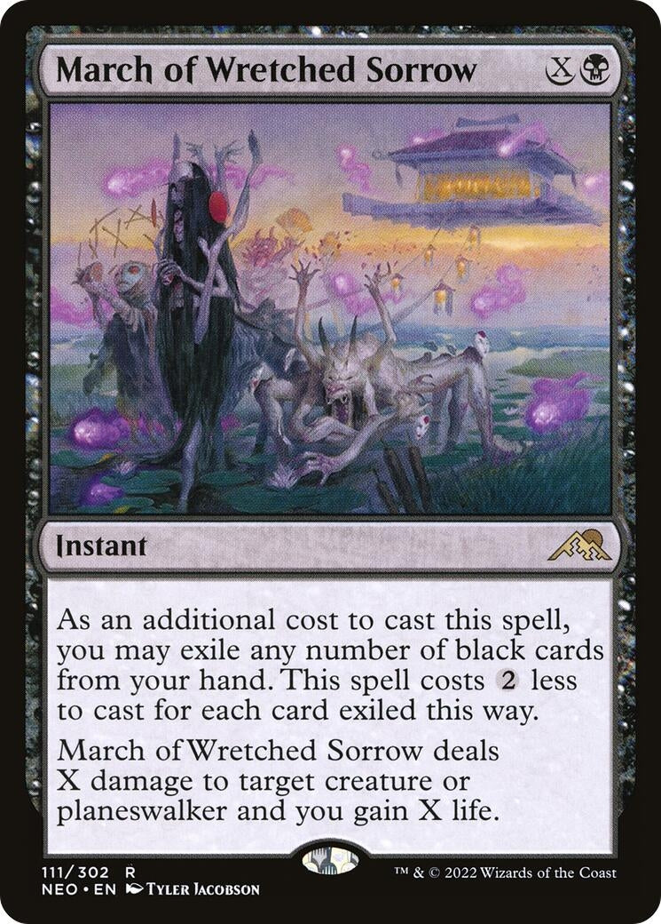 Image for March of Wretched Sorrow (Kamigawa: Neon Dynasty) (111) - Magic: The Gathering