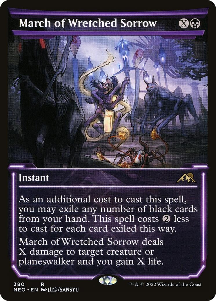 Image for March of Wretched Sorrow (Showcase) (Kamigawa: Neon Dynasty) (380) - Magic: The Gathering