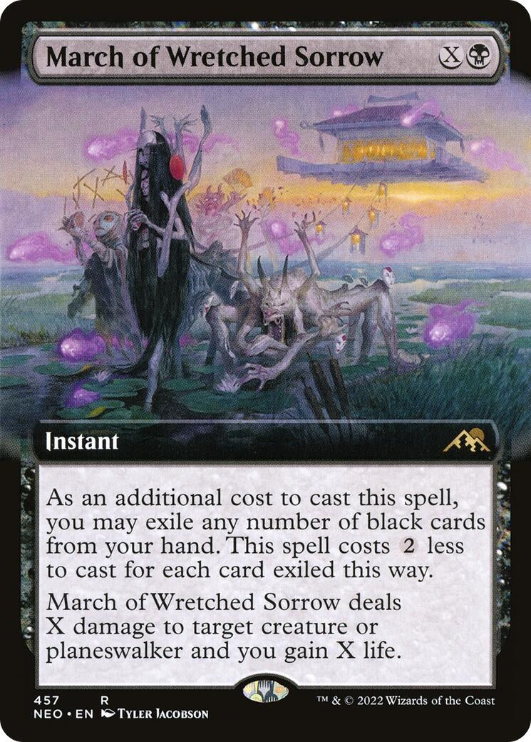 Image for March of Wretched Sorrow (Extended Art) (Kamigawa: Neon Dynasty) (457) - Magic: The Gathering