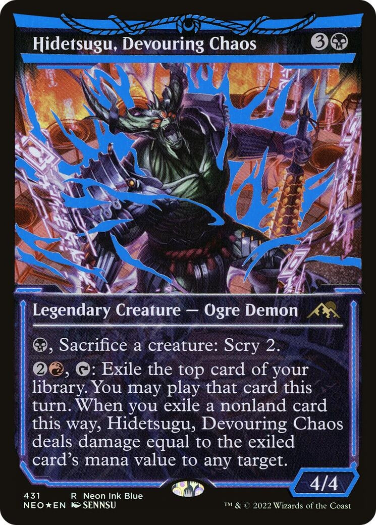 Image for Hidetsugu, Devouring Chaos (Neon Blue) (Kamigawa: Neon Dynasty) (431) - Magic: The Gathering