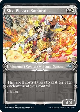 Image for Sky-Blessed Samurai (Showcase) (Kamigawa: Neon Dynasty) (314) - Magic: The Gathering