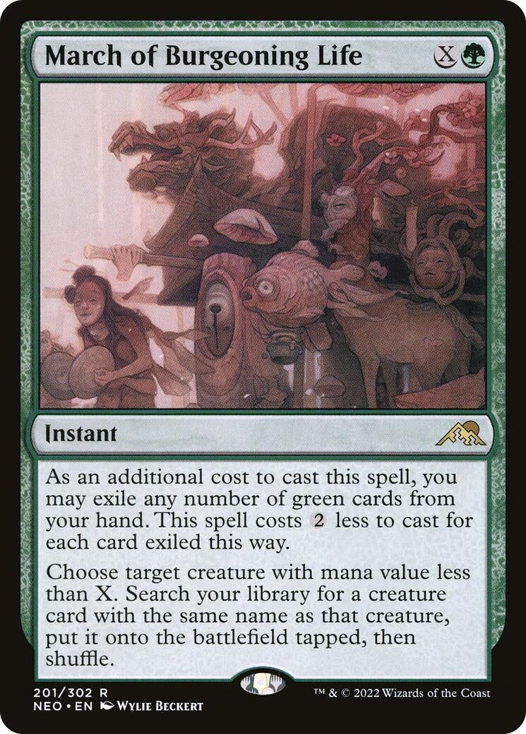 Image for March of Burgeoning Life (Kamigawa: Neon Dynasty) (201) - Magic: The Gathering