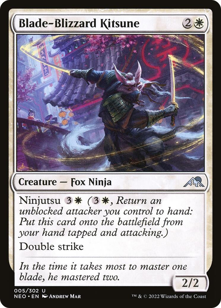 Image for Blade-Blizzard Kitsune (Kamigawa: Neon Dynasty) (5) - Magic: The Gathering