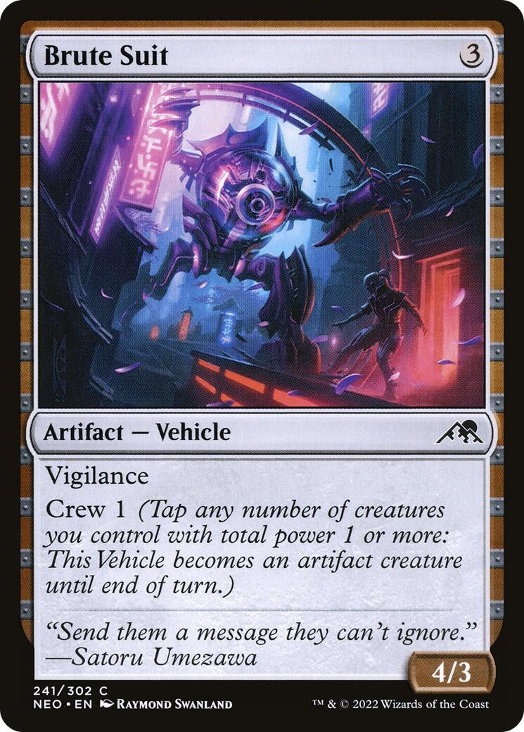 Image for Brute Suit (Kamigawa: Neon Dynasty) (241) - Magic: The Gathering
