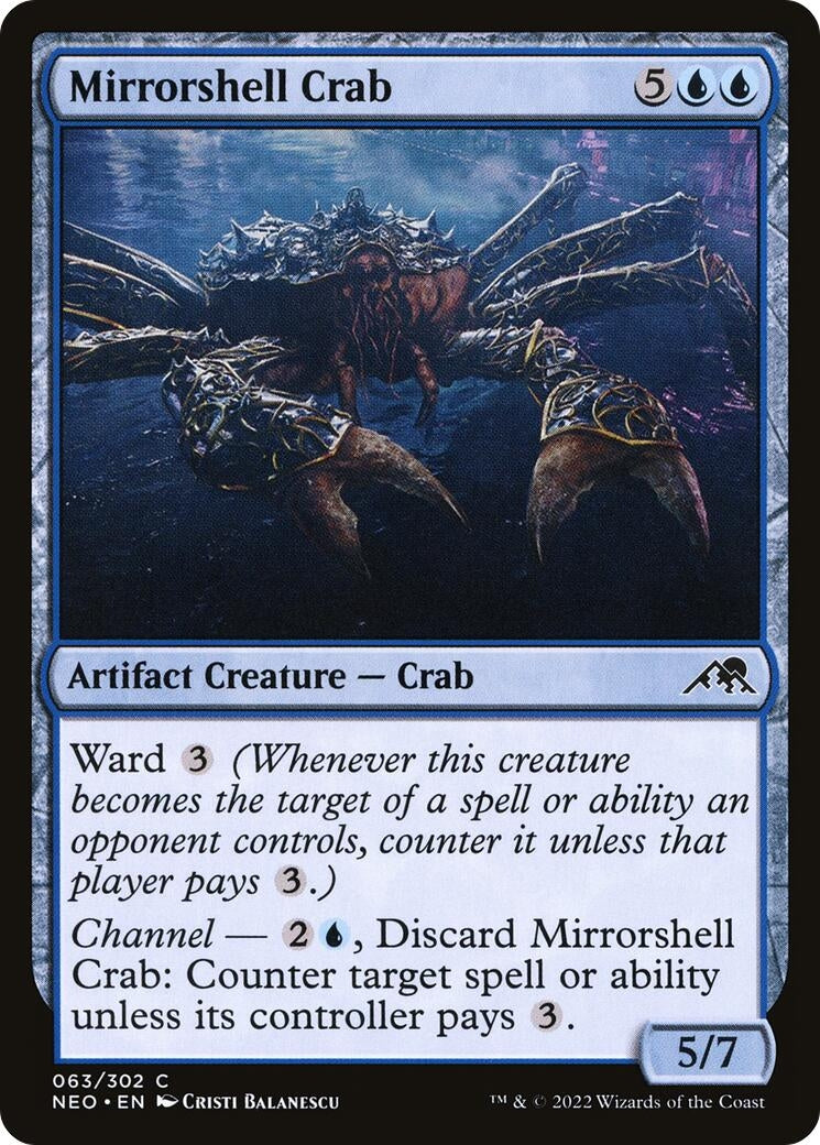 Image for Mirrorshell Crab (Kamigawa: Neon Dynasty) (63) - Magic: The Gathering
