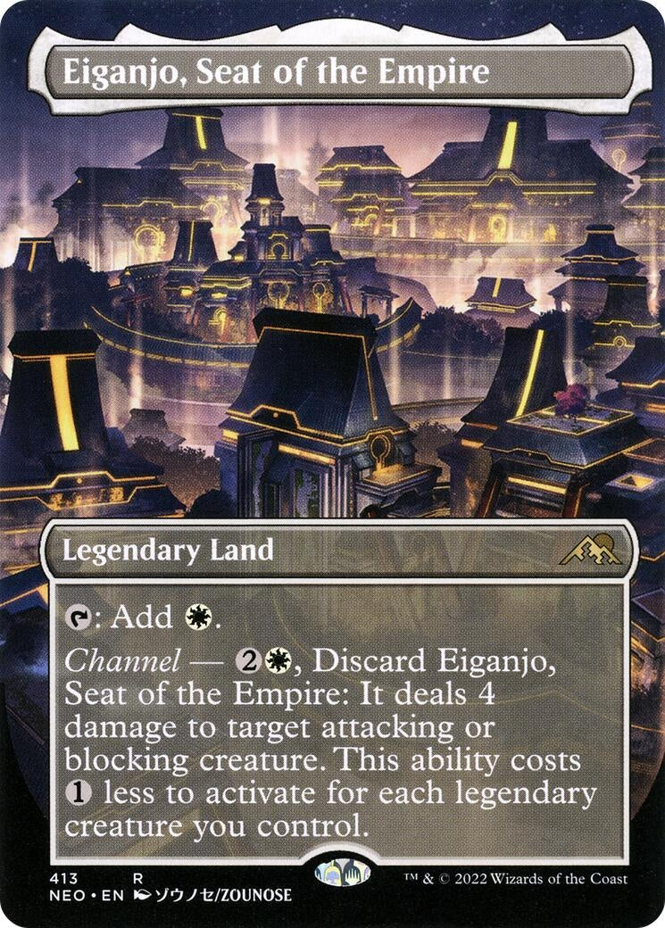 Image for Eiganjo, Seat of the Empire (Borderless) (Kamigawa: Neon Dynasty) (413) - Magic: The Gathering