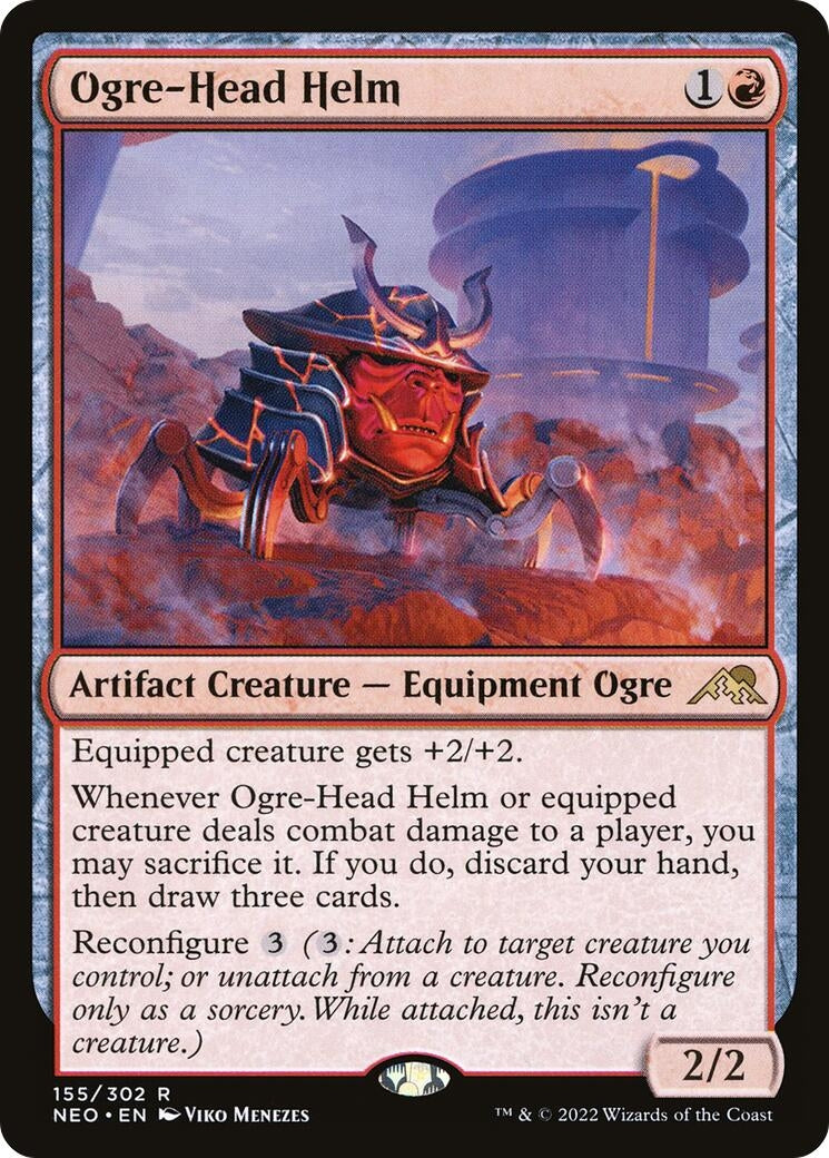 Image for Ogre-Head Helm (Kamigawa: Neon Dynasty) (155) - Magic: The Gathering