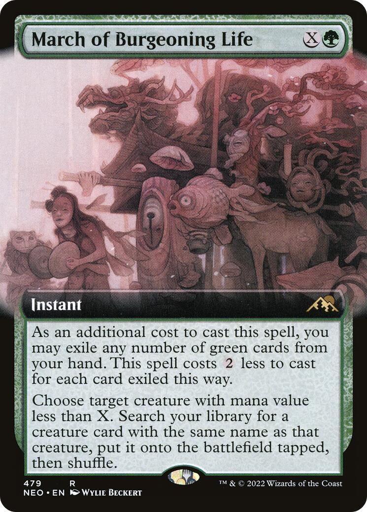 Image for March of Burgeoning Life (Extended Art) (Kamigawa: Neon Dynasty) (479) - Magic: The Gathering