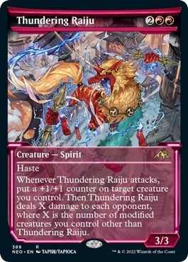 Image for Thundering Raiju (Showcase) (Kamigawa: Neon Dynasty) (389) - Magic: The Gathering