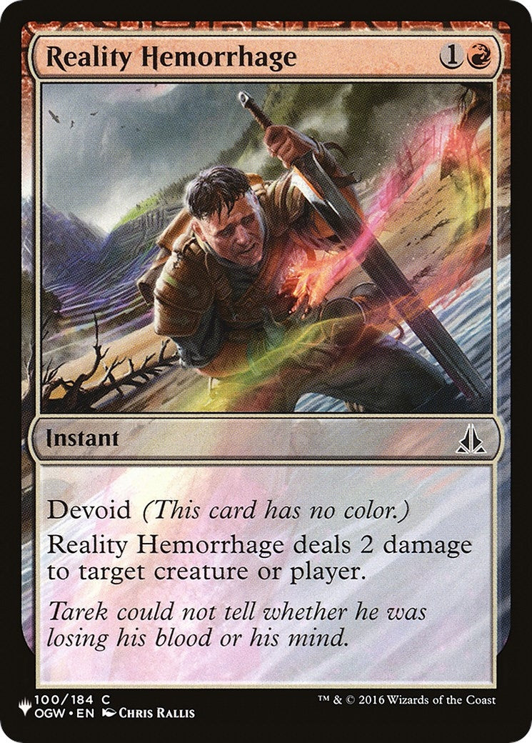 Image for Reality Hemorrhage (The List Reprints) (100/184) - Magic: The Gathering