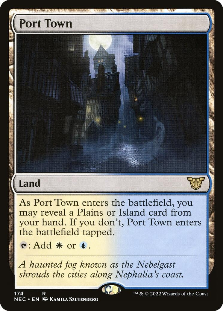 Image for Port Town (Commander: Kamigawa: Neon Dynasty) (174) - Magic: The Gathering
