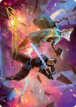 Image for Explosive Entry Art Card (Gold-Stamped Signature) (Art Series: Kamigawa: Neon Dynasty) (13) - Magic: The Gathering