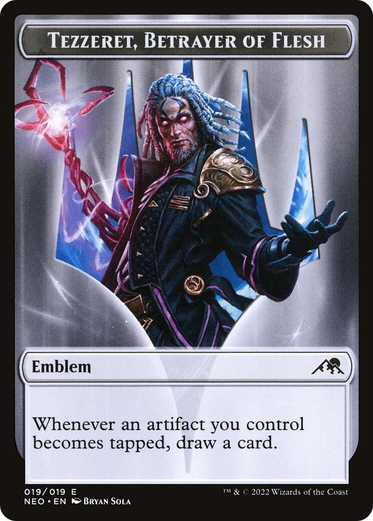 Image for Emblem - Tezzeret, Betrayer of Flesh (Kamigawa: Neon Dynasty) (19) - Magic: The Gathering