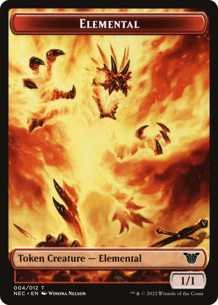 Image for Elemental // Spirit (009) Double-Sided Token (Commander: Kamigawa: Neon Dynasty) (4 // 9) - Magic: The Gathering