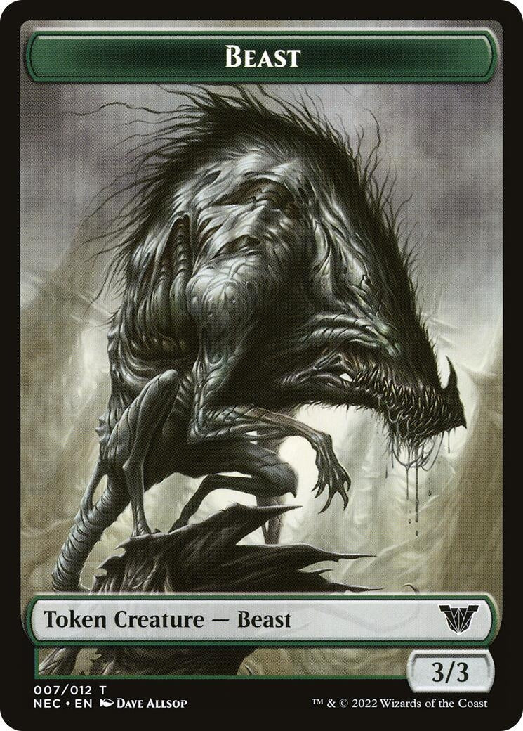 Image for Beast // Treasure Double-Sided Token (Commander: Kamigawa: Neon Dynasty) (7 // 17) - Magic: The Gathering