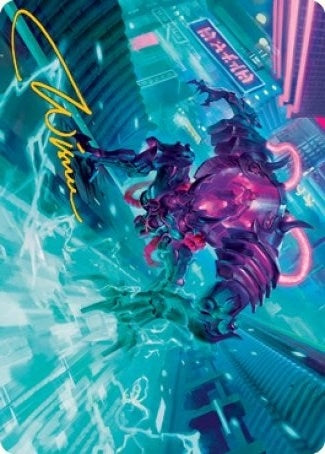 Image for Surgehacker Mech Art Card (Gold-Stamped Signature) (Art Series: Kamigawa: Neon Dynasty) (45) - Magic: The Gathering