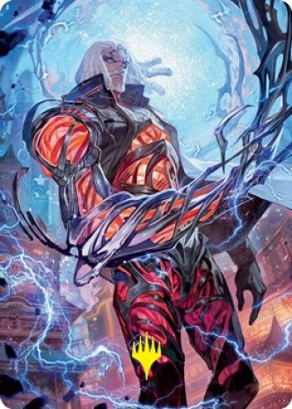 Image for Tezzeret, Betrayer of Flesh Art Card (Gold-Stamped Signature) (Art Series: Kamigawa: Neon Dynasty) (54) - Magic: The Gathering