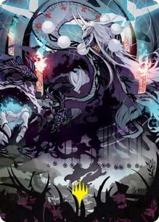 Image for Echo of Death's Wail Art Card (Gold-Stamped Signature) (Art Series: Kamigawa: Neon Dynasty) (55) - Magic: The Gathering