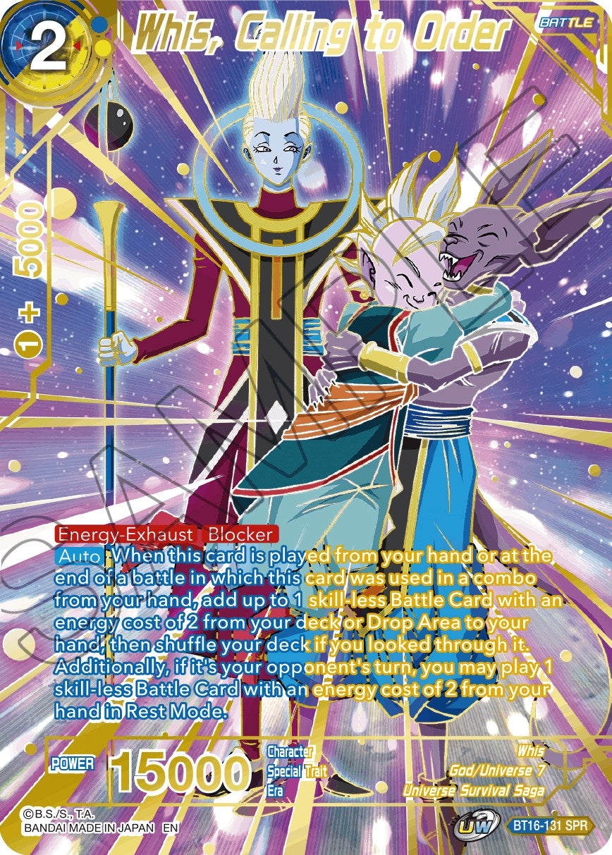 Image for Whis, Calling to Order (SPR) (Realm of the Gods) (BT16-131) - Dragon Ball Super: Masters
