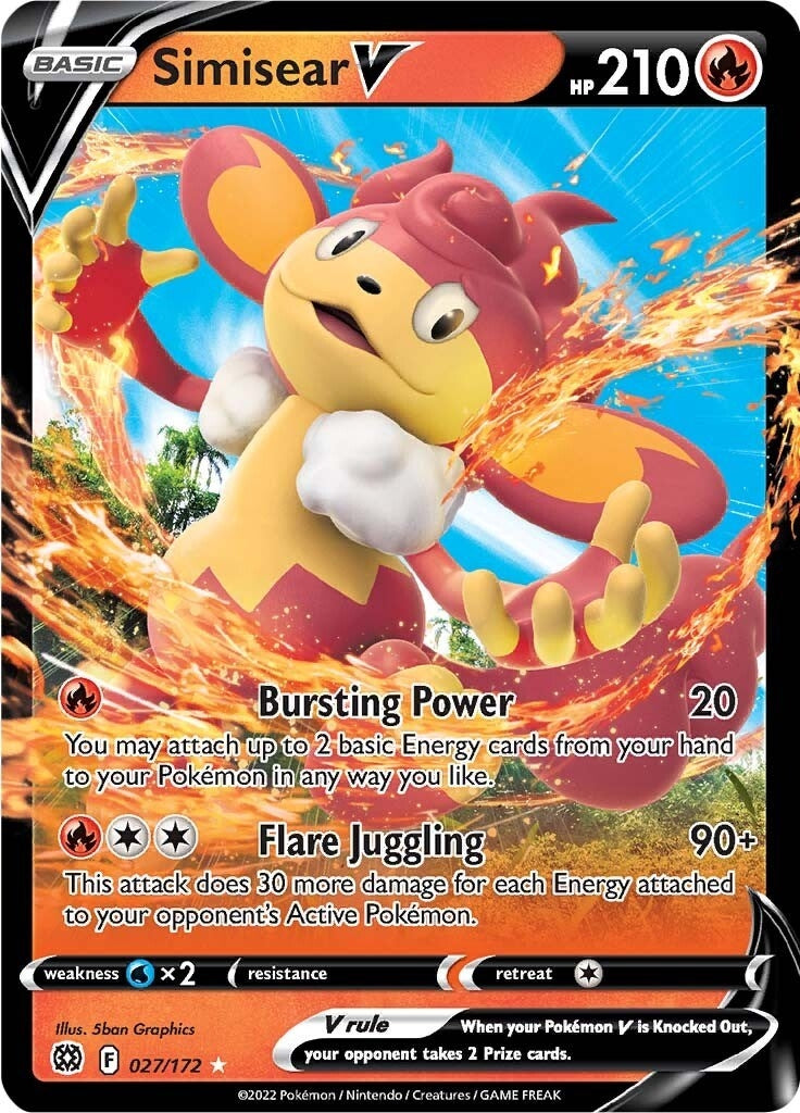 Image for Simisear V (SWSH09: Brilliant Stars) (027/172) - Pokemon